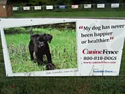 The Canine Fence Company sponsor sign