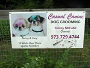 Casual Canine Dog Grooming, Sparta sponsor sign