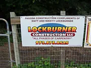 Lockburner Construction sponsor sign