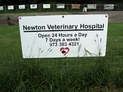 Newton Veterinary Hospital sponsor sign