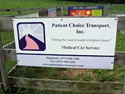 Patient Choice Transport sponsor sign