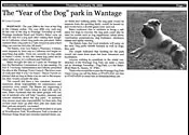 Newspaper clipping: The Year of the Dog Park — Advertiser News